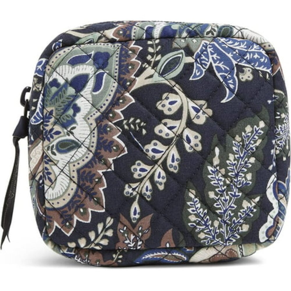 Vera Bradley Blue and Green Floral Quilted Pouch